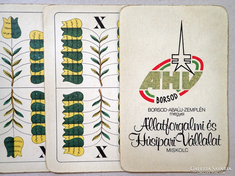 Rare old retro vintage company logo animal trade and meat industry company Miskolc Hungarian card game