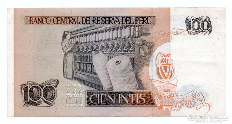 100 Intis 1987 Peru