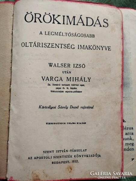 Örökimádás 1937-es kiadás