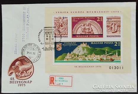 Ff3062a-d / 1975 stamp day - Visegrad monuments block ran on fdc