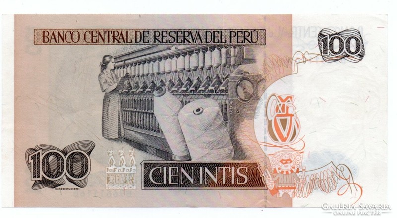 100 Intis 1987 Peru