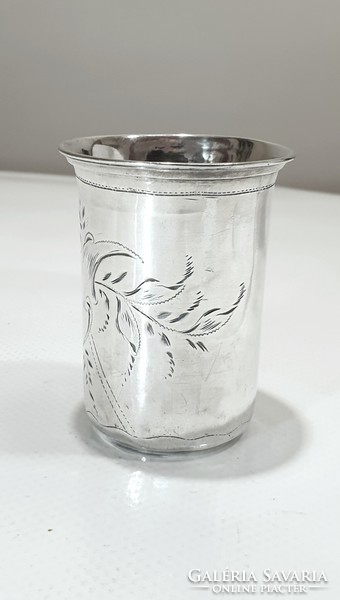 Viennese silver baptismal cup with Art Nouveau engraved decoration