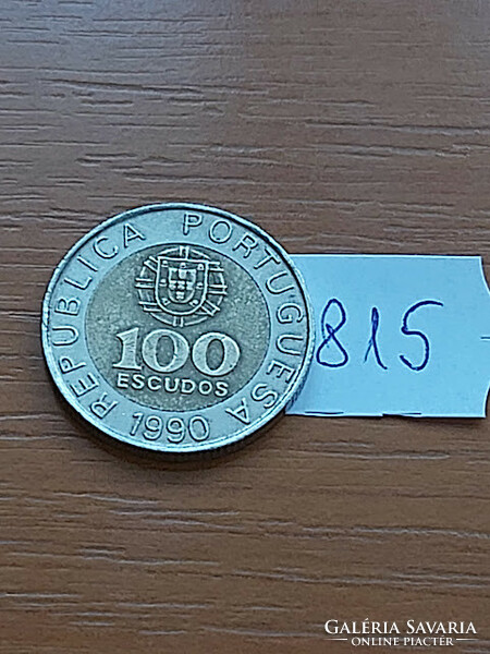 PORTUGÁLIA 100 ESCUDO 1990 incm PEDRO NUNES, BIMETÁL  815