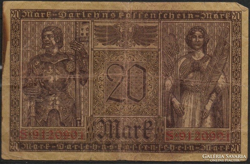 D - 207 -  Külföldi bankjegyek: Németország 1918  20 márka