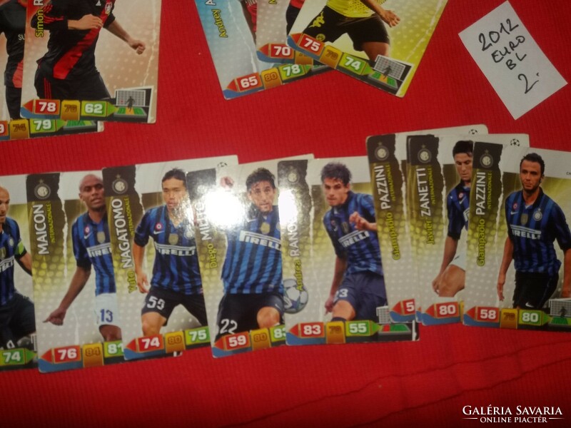 2012 EURO - B.L. 2. csomag 30 darab futball gyűjthető kártyák egyben állapot a képek szerint