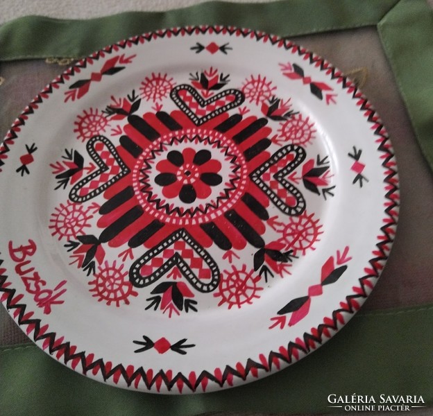 Buzsáki kézi festésű tányér /dísztárgy