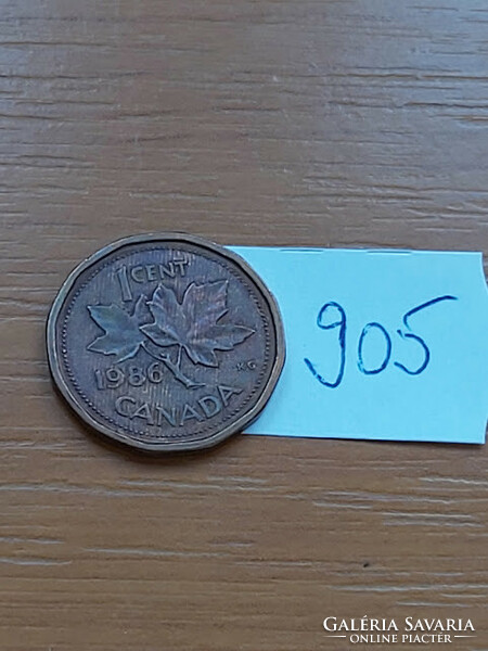 Canada 1 cent 1986 ii. Queen Elizabeth, bronze 905