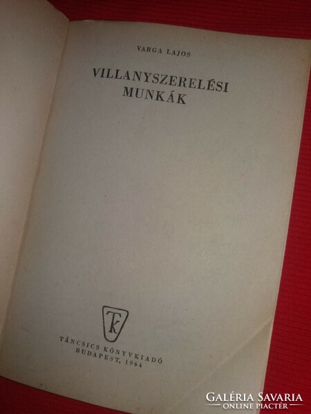 1964. Lajos Varga: electrical installation works book according to the pictures dances