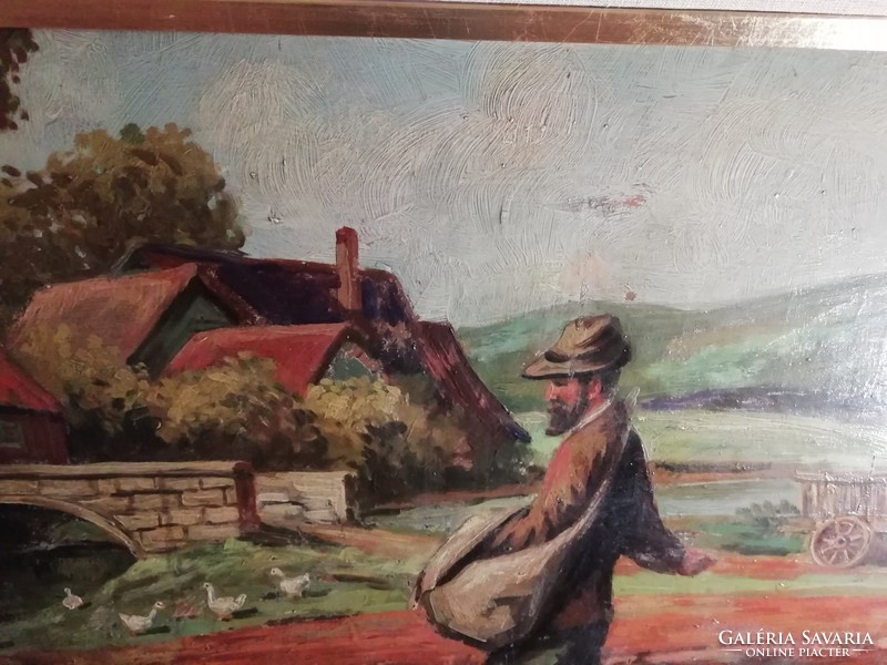 A cozy picture of rural life, a painting