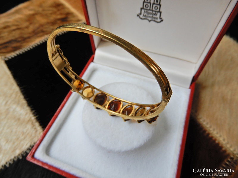 Old gold-plated bracelet with precious stones