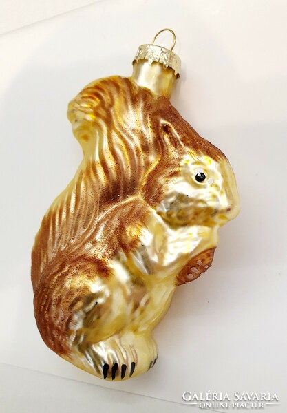 Christmas tree decoration, glass, large squirrel