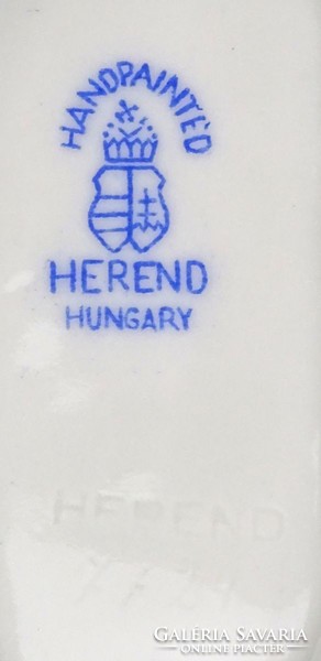 1Q939 Régi paradicsommadár mintás Herendi levél alakú porcelán hamutál