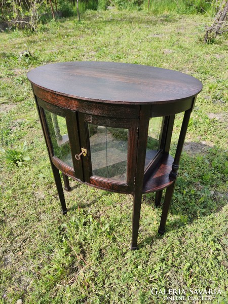 Antique Art Nouveau, 6-legged, round glass party table / salon table