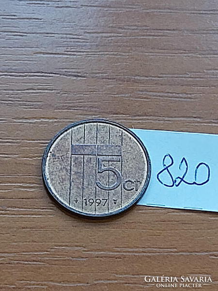 Netherlands 5 cents 1997 bronze, Queen Beatrix 820