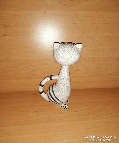 Gorka Lívia Iparművészeti kerámia cica macska figura - 22 cm