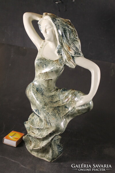 Signed Art Nouveau statue vase 830