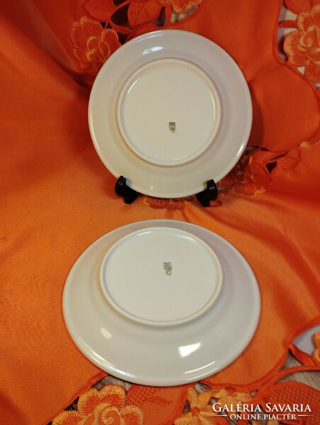 Zsolnay thick porcelain cake plate, 2 pcs