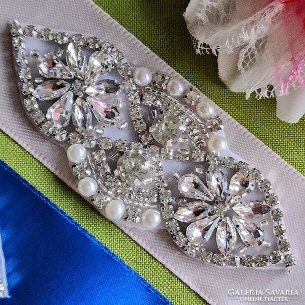 Wedding belt37 - bridal belt with rhinestones, wrist decoration 10x4cm