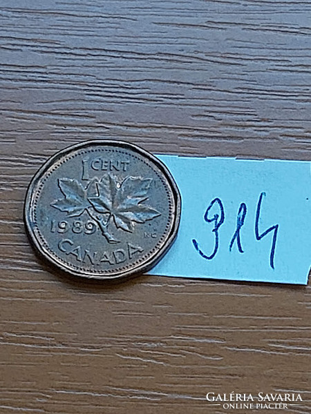 KANADA 1 CENT 1989  II. Erzsébet királynő,  Bronz  914