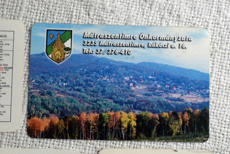 Card calendar 1981 Danube plant, 1993 otp, 1999 mátraszentimre, 2000, 2001, 5 pcs.
