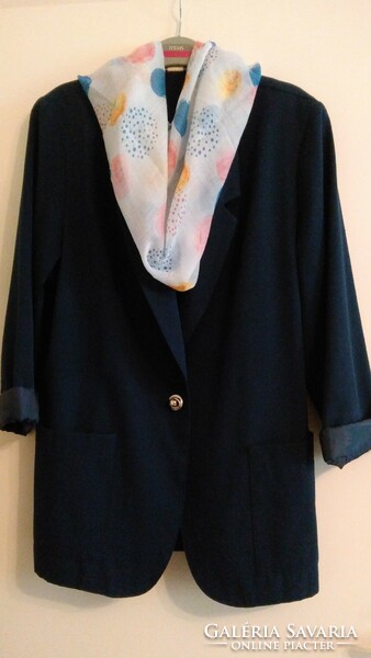 Women's blue blazer + 1 optional new scarf or without -
