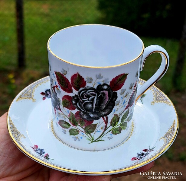 Enchanting Black Roses English Tuscan coffee set for 6 without sugar!