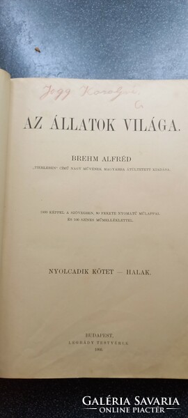 Brehm az állatok világa 1903-8. kötet Halak