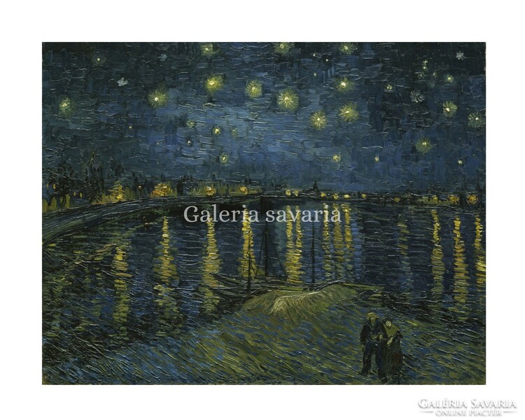 Csillagos éjszaka a Rhône folyónál, Vincent van Gogh lenyűgöző alkotása, 1888, reprodukció