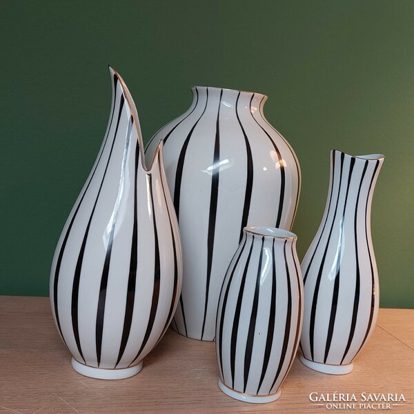 Rare collection of striped vases from Sándor Koczor Hólloháza