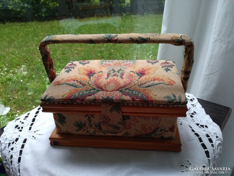 Handmade sewing or jewelry box