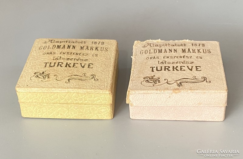 2 Goldman Marks watch jeweler's turkeve paper box c1900-20