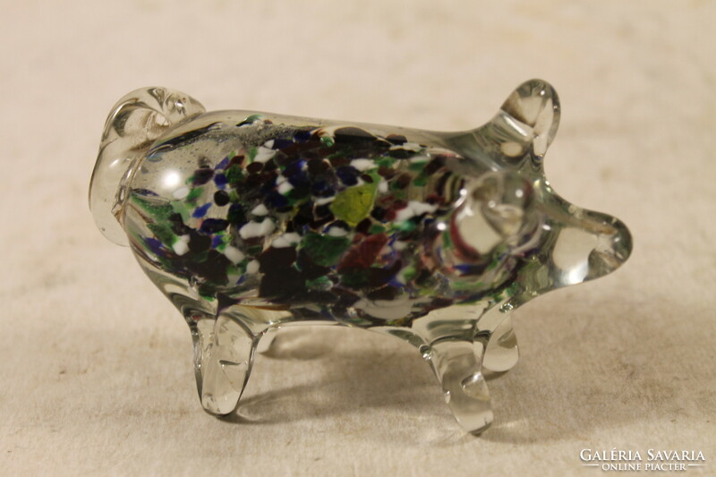 Murano glass pig leaf weight 834