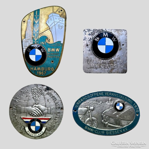 Extremely rare !!! Bmw club emblem collection vintage fire enamel painted enamel silver and gold