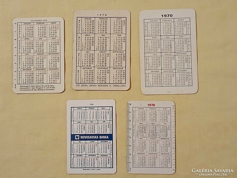 Card calendar 1970-20 is also foreign