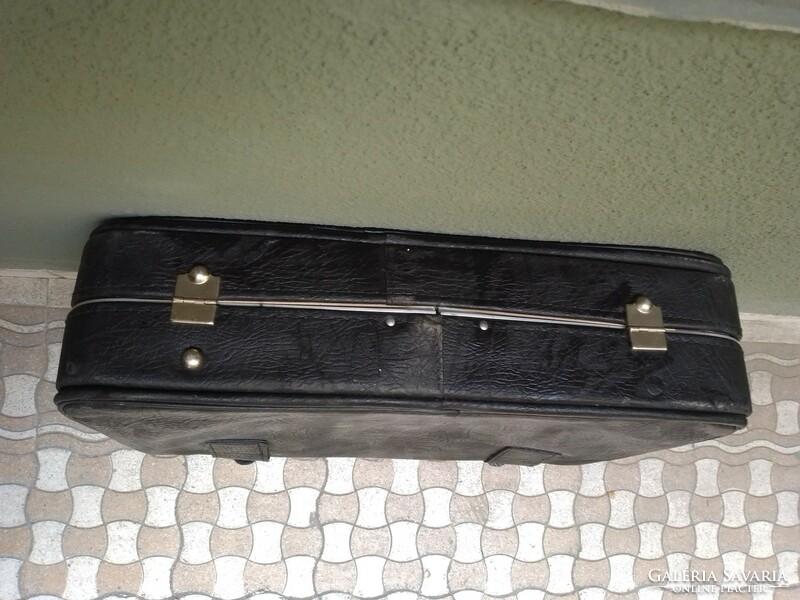 Old retro large black suitcase 65x42x16 cm