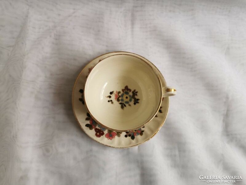 Antique Zsolnay floral cup