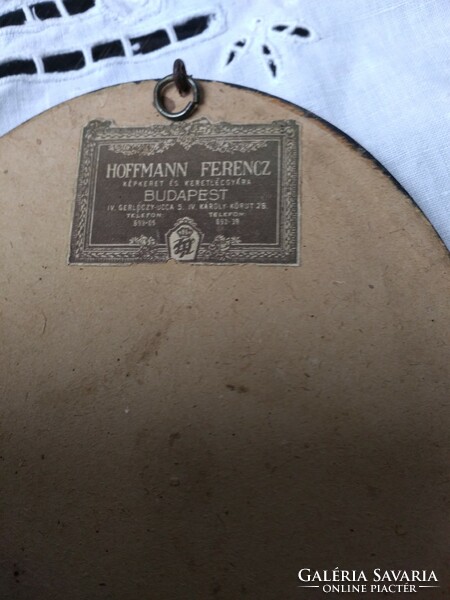 Antik selyem páros kép Hoffman Ferencz képkeret műhelyéből