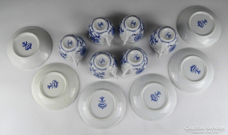 1Q965 old marked blue and white Czech porcelain coffee set