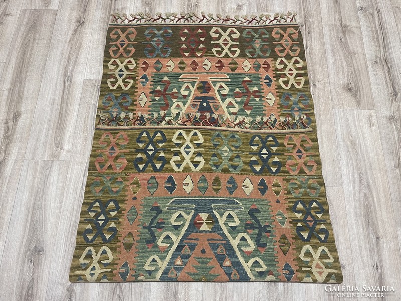 Kayseri kilim (kelim) - Turkish handwoven woolen carpet, 103 x 207 cm