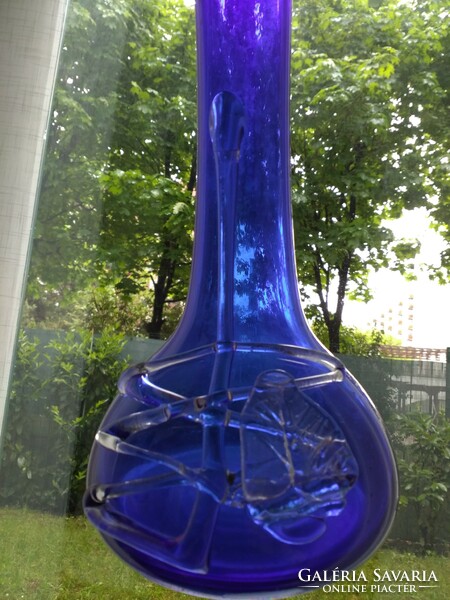 Fantastic blue artistic glass vase