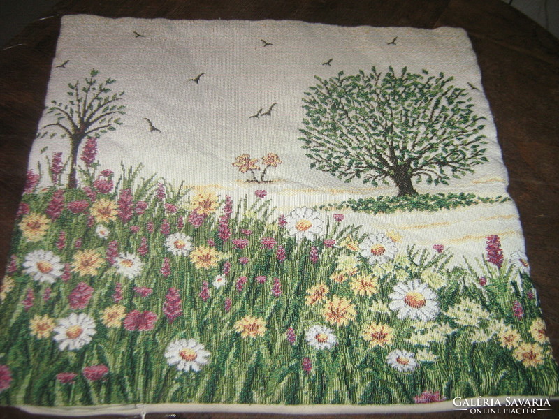 Beautiful machine-woven tapestry special vintage spring decorative pillow