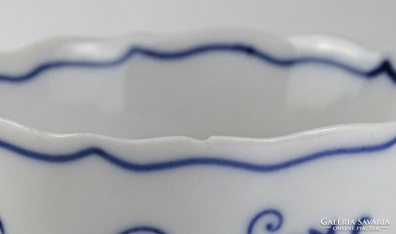 1Q965 Régi jelzett kék-fehér cseh porcelán kávéskészlet