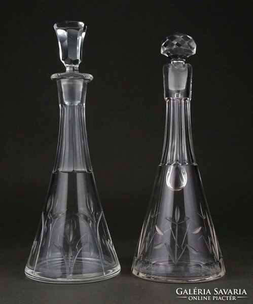 1Q985 Old Flawless Brushed Oil Vinegar Glass Pouring Pair