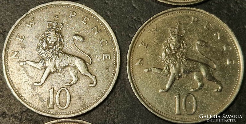 ﻿United Kingdom, 10 new pennies, lot.