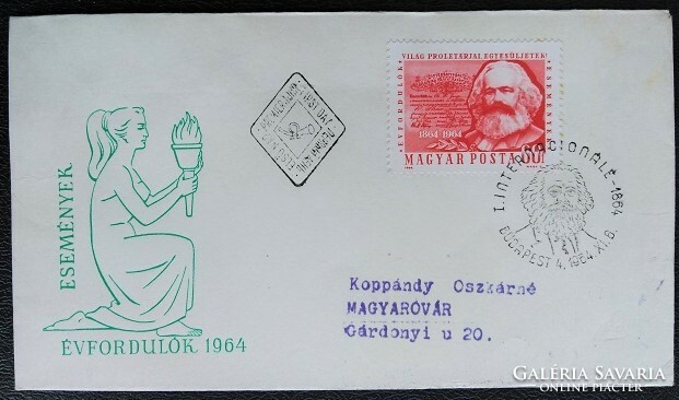 Ff2127 / 1964 Károly Marx stamp ran on fdc