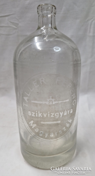Old soda bottle, Ferenc Taller's sikvíz factory with the inscription Magyarszék without a head