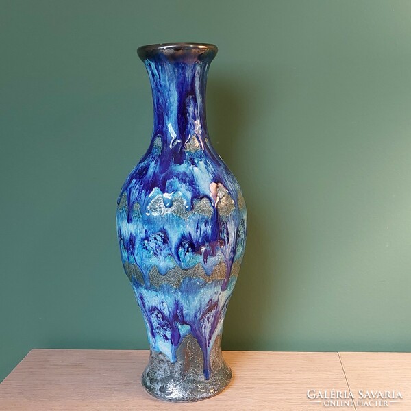 éva Bod 38 cm türkiz blue ceramic vase