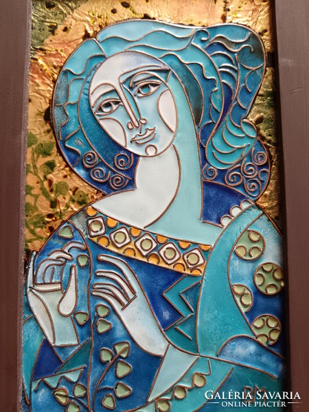 Béni Mária tűzzománc falikép