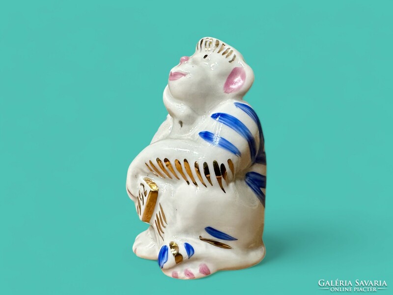 Szovjet Dulevo porcelán majom ritka vintage orosz retro figura nipp