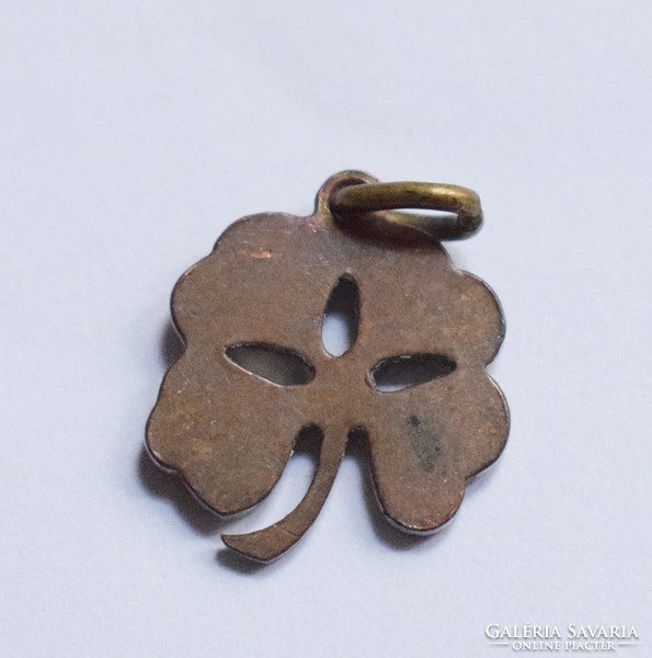 Antique lucky four-leaf clover pendant, zsuzsu, 13 x 13 mm